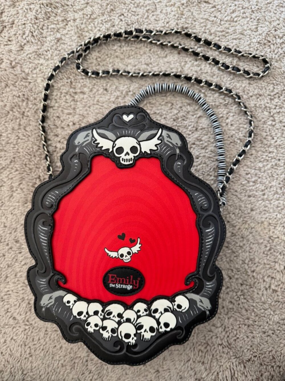 Emily the Strange Crossbody Purse Hot Topic Gothic Skull Frame Bag